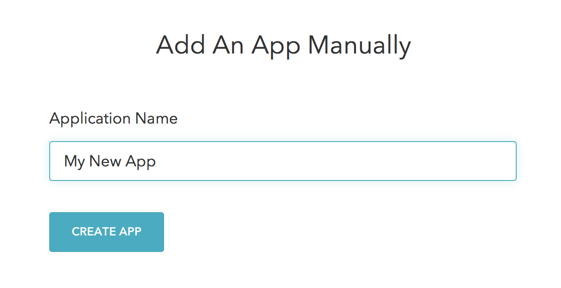 Screenshot of adding an app manually