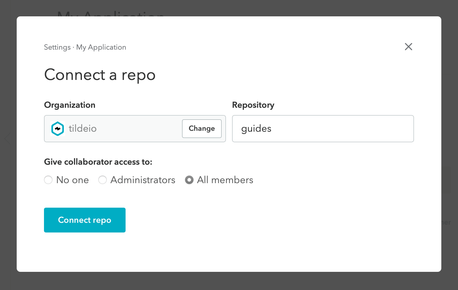 Options for connecting your repo